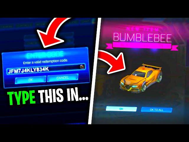 Rocket League BUMBLEBEE For FREE Redeem Code! (Transformers Bundle for Free)