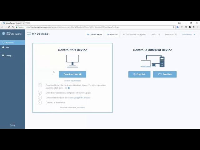 Netop Remote Control Portal -  Installing the Host