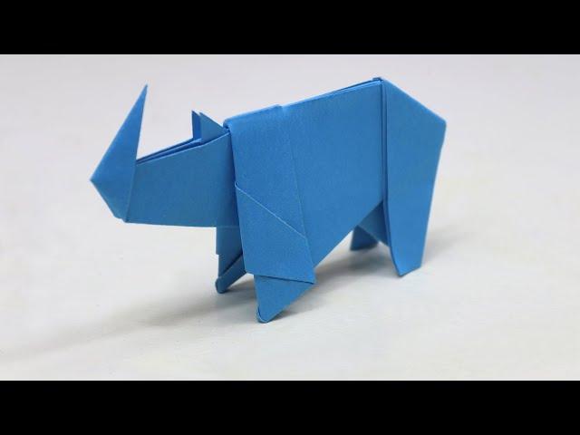 How to Make a Paper Rhino - Easy Origami Rhino Tutorial