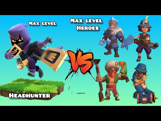 Headhunter vs Ice king, Miner Queen, Pirate Warden and Party champion - Clash of Clans