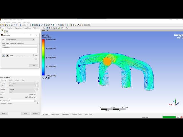 Ansys 2021 R2 | Fluid Flow (Fluent) | simulation test, average velocity output.