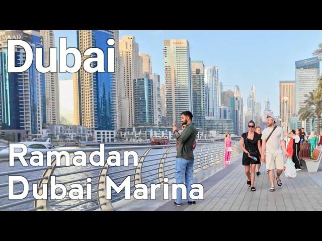 Dubai [4K] Ramadan Dubai Marina Walking Tour 