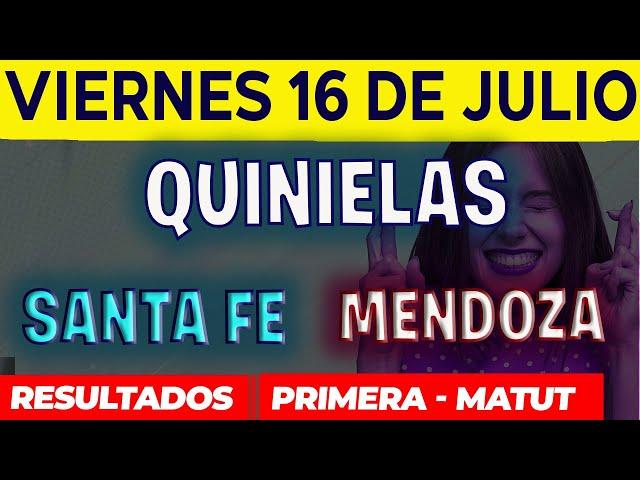 Quinielas Primera y matutina de Santa fé y Mendoza Viernes 16 de Julio