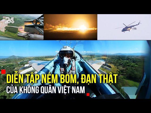 Máy bay Su27, trực thăng Mi8 của không quân Việt Nam gây choáng ngợp với màn ném bom đạn thật