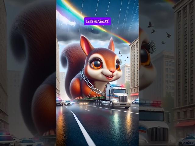 Evolution of cat :Big squirrel Transporting  LIBIVENGERS #cat #cutecat#love#shorts