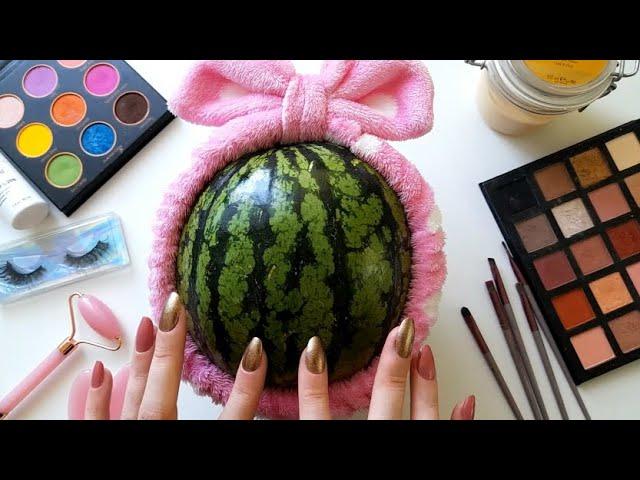 ASMR Makeup on Watermelon (No talking)