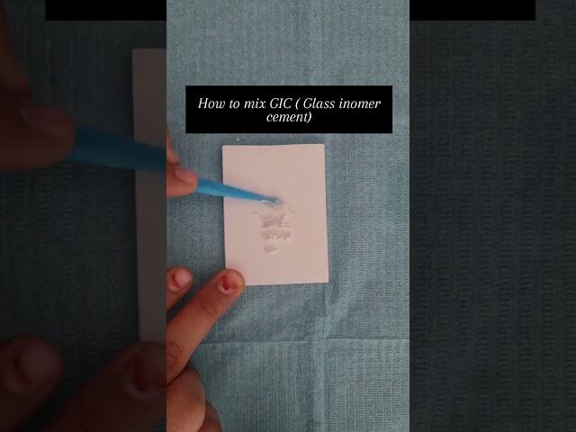 How to mix gic ( glass ionomer cement)#gic #glassinomeecement#cavityfilling #filling #cement #shorts