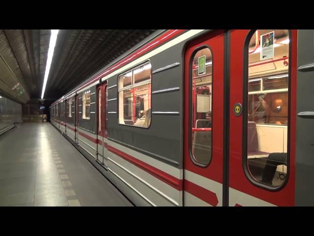 Metro Praha / Prague at station Hradčanská Linka A HD