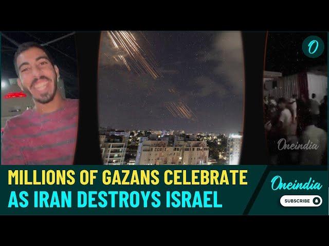 VIDEO| Gazans Celebrate As 200+ Iran’s Ballistic Missiles Pound Israel, Multiple Injured in Blitz