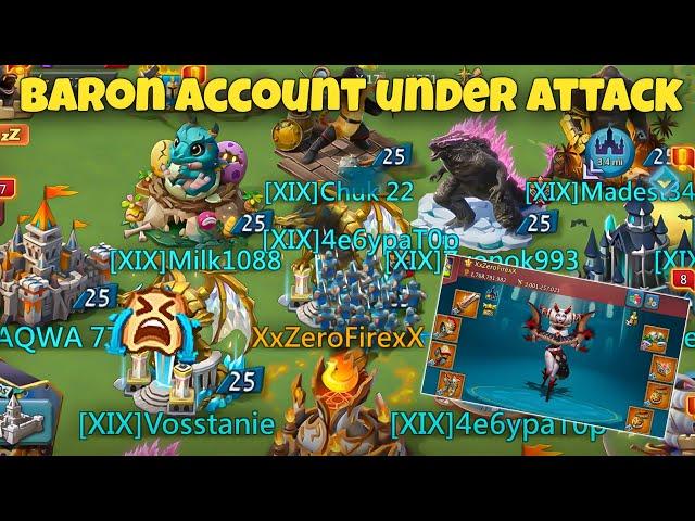 Lords Mobile - BARON ACCOUNT UNDER ATTACK. HOW MANY RALLIES CAN HE TAKE