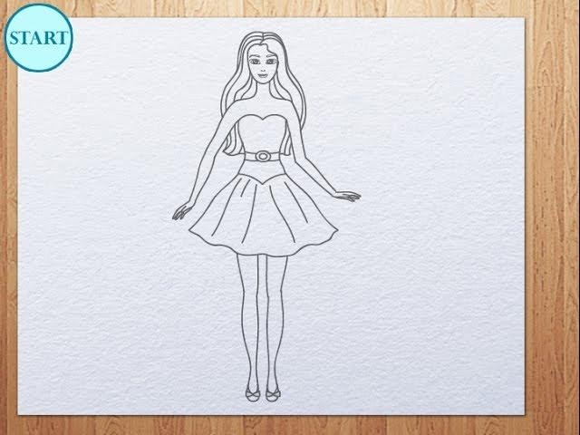 How to draw Barbie