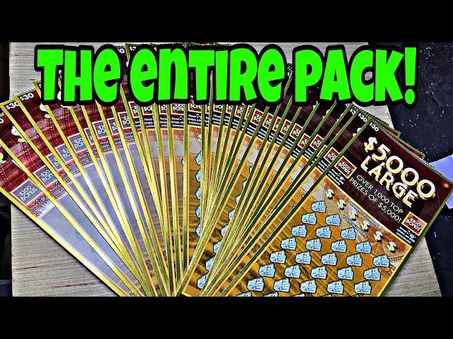 Entire Pack $30x30 $5000 Large md lottery scratch off tickets!