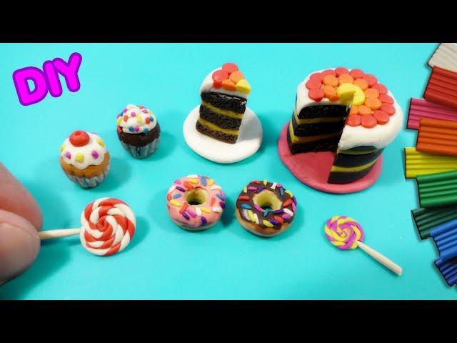 Food for dolls Lol Surprise from clay. DIY CAKE, DOUGHNUTS, MUFFINS