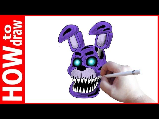 How to draw Nightmare Bonnie, FNAF, Как нарисовать Кошмарного Бонни