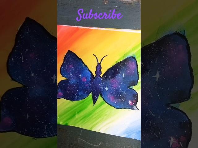 Galaxy in a butterfly   #Galaxybutterfly #Galaxy #butterfly #rainbowsky #drawing #art #shorts