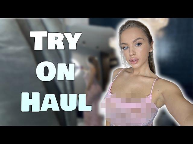 4K RPink Lace Dress Try On |Transparent Try On Haul 2024 with Rapunzel