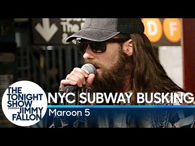 Maroon 5 Busks in NYC Subway in Disguise