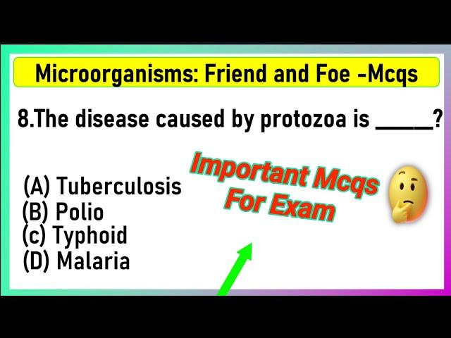 Class 8 Science - Chapter 2 Microorganisms : Friends & Foe MCQ | class 8 science chapter 2 mcq