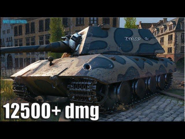 За такой бой можно и ТРИ ОТМЕТКИ  12500 урона  World of Tanks E 100 лучший бой