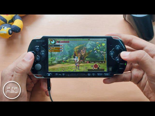 Monster Hunter Portable 3rd (English Patched) , PSP POV gameplay