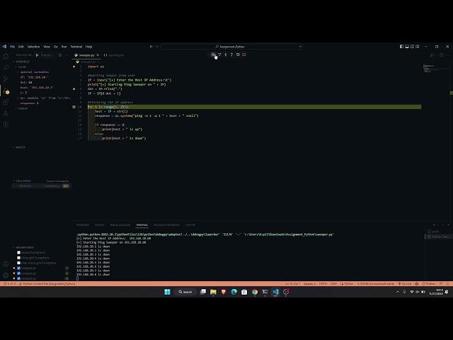 Ping Sweeper using Python