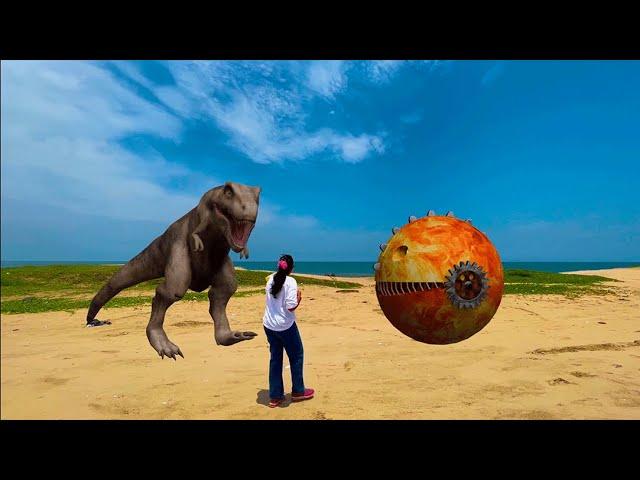 Pacman in real life -Pacman vs dinosaur #pacman #trex