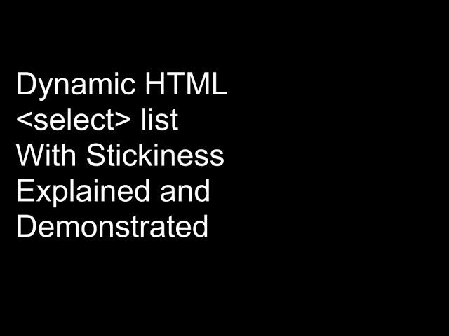 Dynamic HTML Select list using JavaScript on the server