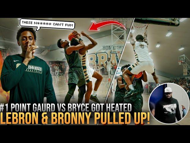 Bryce James vs #1 PG Brandon McCoy Jr Got HEATED in Front of LeBron!(Highlights + BTS)
