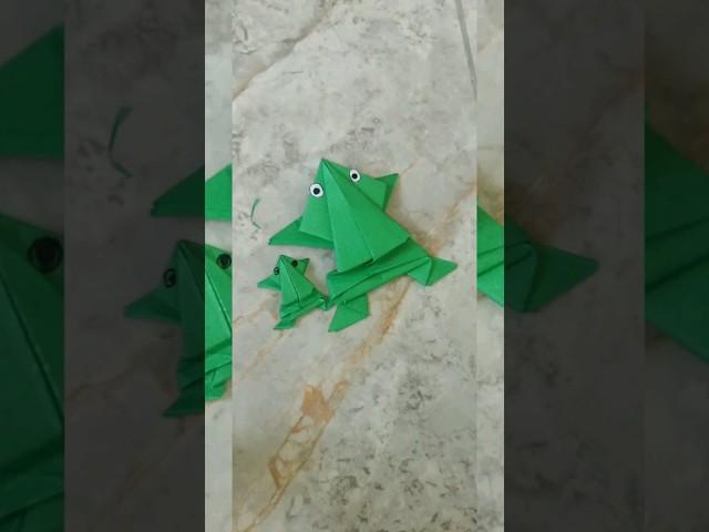 jumping frog #ytshorts #viralvideo #drawing #origami #craftcreator #art #jumpingfrog