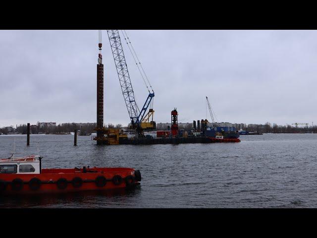 КРЕМЕНЧУГСКИЙ МЕГА-МОСТ. Новый мост, Кременчуг. 29.01.22 Велике Будівництво. Правый берег.