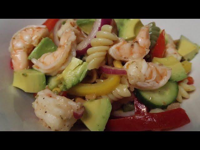 Show to make shrimp pasta salad