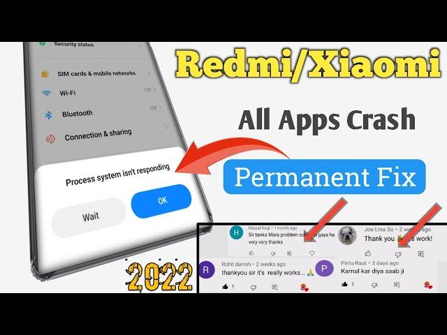 redmi/Xiaomi all apps crash permanent fix | hang and autoback problem in miui 13