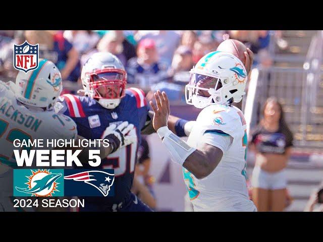 Miami Dolphins vs. New England Patriots | 2024 Week 5 Game Highlights