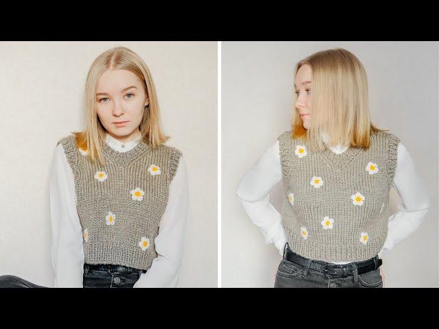 VEST with FLOWERS spokes  | For beginners