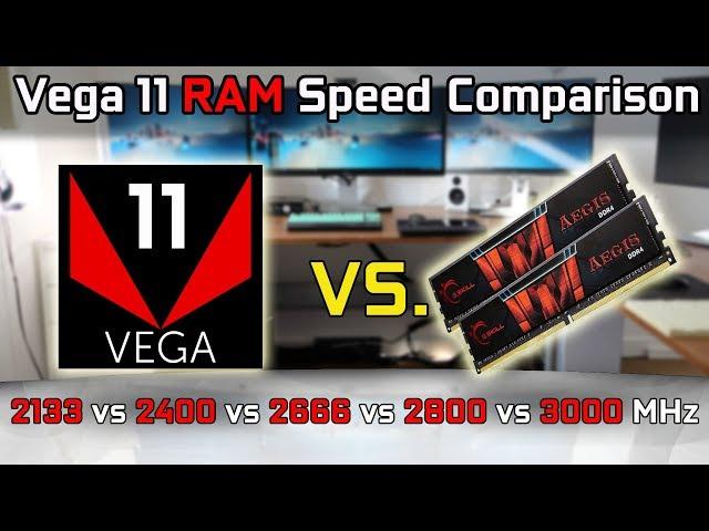 Vega 11 RAM 2133MHz vs 2400MHz vs 2666MHz vs 2800MHz vs 3000MHz DDR4 speed comparison (Gaming FPS)