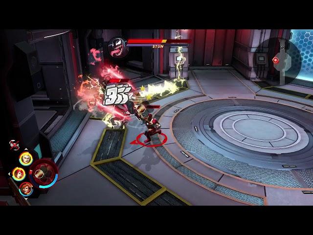 Marvel Ultimate Alliance 3 Use Iron Man Combo with Captain Marvel Against Electro Venom Symbiote