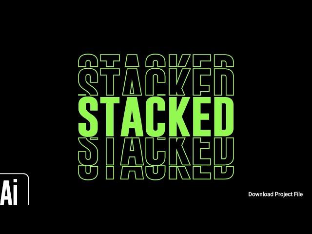 How to Create Stacked Text Design (Deconstructed Text) in Adobe Illustrator