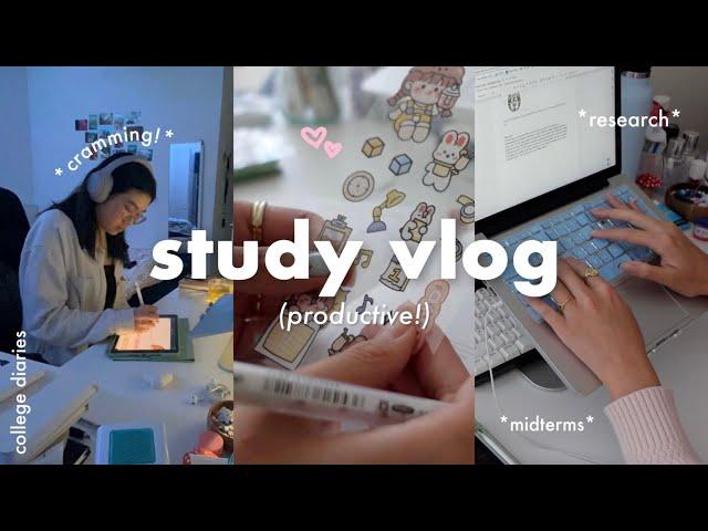 STUDY VLOG  midterms szn, research proposals, balancing healthy habits, lots of note-taking