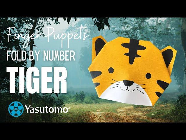 Fold by Number Tiger Origami Finger Puppet