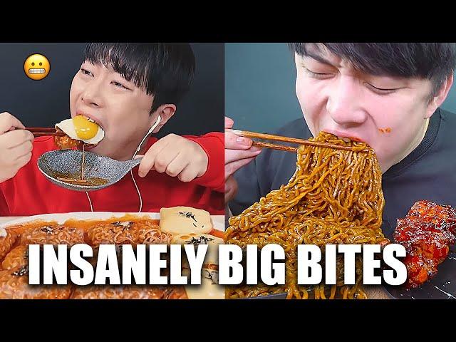 KOREAN mukbangers taking INSANELY BIG BITES