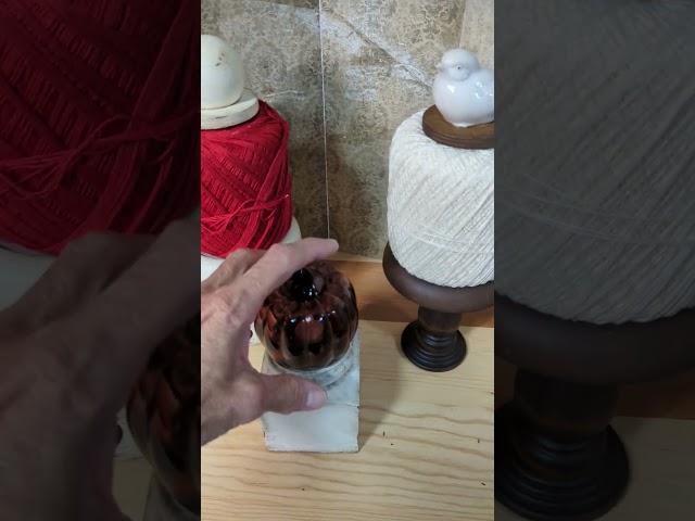 "Upcycled Thrift Store Find Makeovers" Vintage Thread Spool Holder - Target Glowing Glass Pumpkin