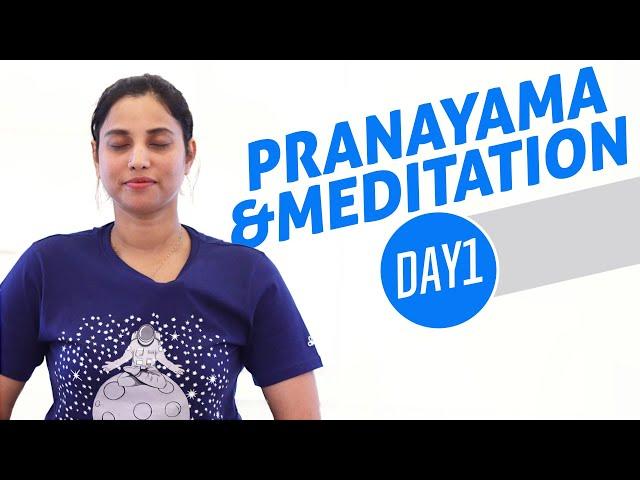 Day 1 of 10 days Pranayama and Meditation For Beginners || For Stress And Anxiety