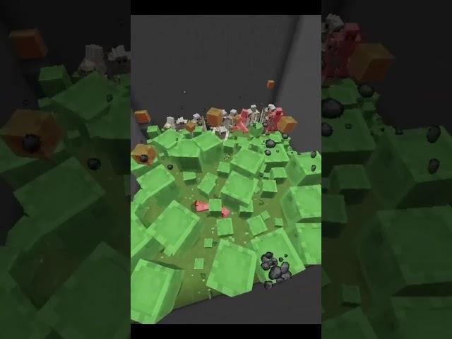 Minecraft: 1,000 Slimes vs 15 Golems! #shorts