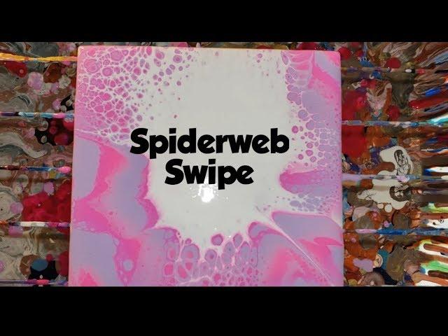 Spider Web acrylic pouring swipe / acrylic pour swiping