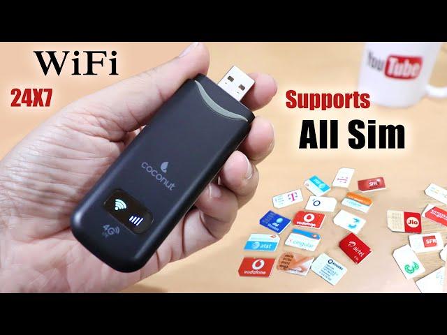 Coconut Wifi 4G Dongle with All sim Support Review | Best 4g wifi dongle for all sim In India