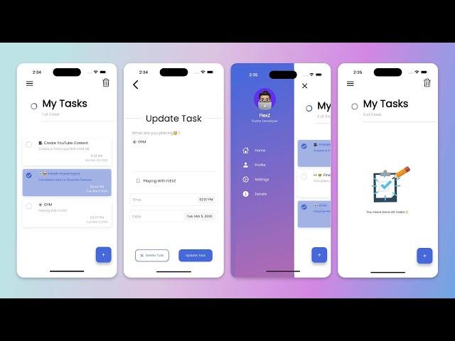 FLUTTER TODO App With Hive DB, Task Management App, Hive CRUD Operation Tutorial | Flutter Tutorial