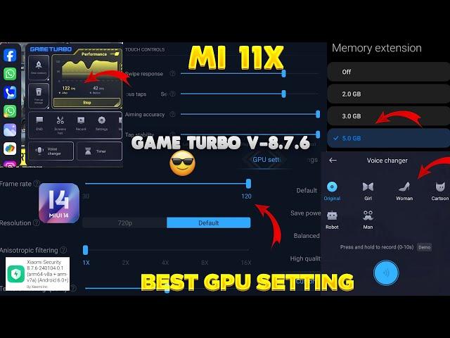 Best Settings  MIUI 14 Game Turbo 8.7.6 60Fps No Lag Mi 11x Game Turbo Settings 