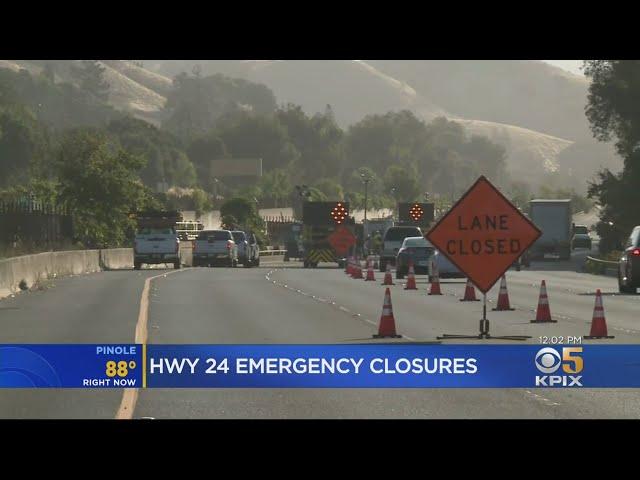 HIGHWAY 24:  Crews intermittently shut down Highway 24 to fix fallen power lines