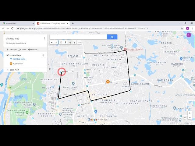 How to mark, pin or draw line on Google Maps