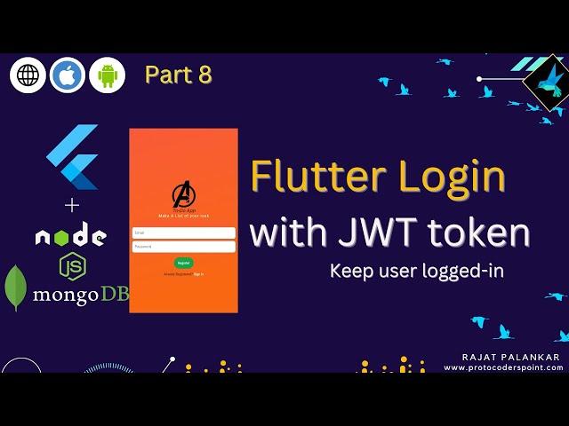 Flutter App Login with NodeJS  API at backend & keep user logged in using JWT token | Part 8